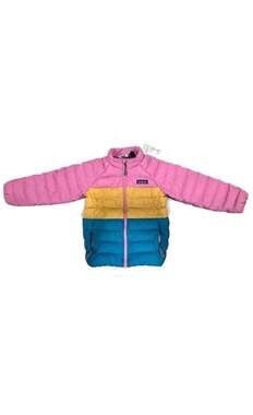 Patagonia Kids Down Puffer Jacket, Multi Color Pink/Blue/Yellow size girls 5T
